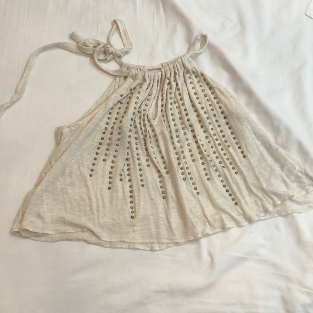 Gold Beaded Halter Top